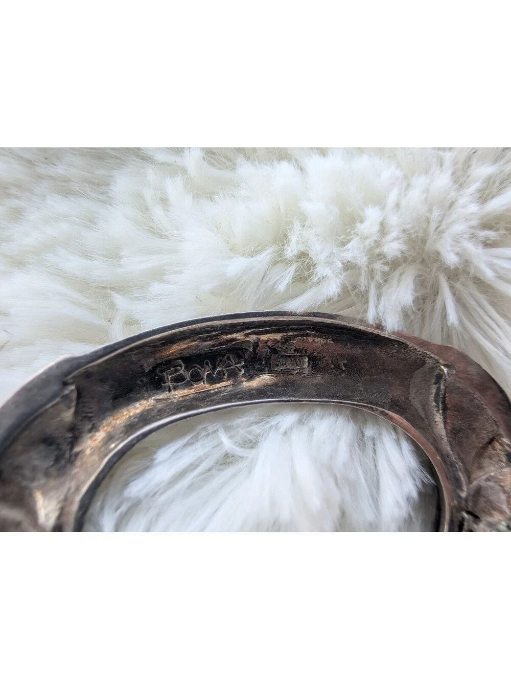 Vintage Boca/Boma?  Sterling Silver and Mother of Pearl Brooch Pin